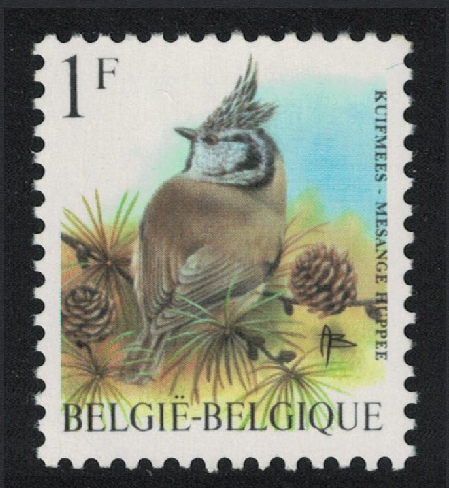 Belgium Crested Tit Bird &#39;Mesange Huppee&#39; 1Fr 1998 MNH SG#3303 MI#2809 Sc#1432