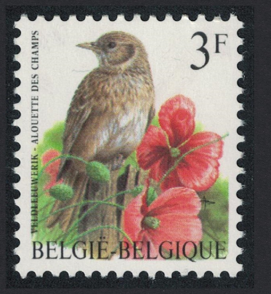 Belgium Eurasian Skylark Bird Buzin &#39;Alouette des champs&#39; 3f 1997 MNH SG#3305 MI#2757 Sc#1651