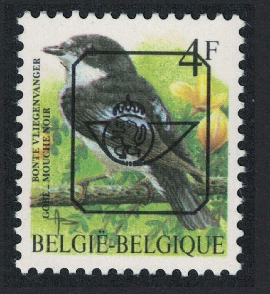 Belgium Pied flycatcher Bird Buzin &#39;Gore-mouche noir&#39; 4f Precancel 1996 MNH SG#3306 MI#2702V Sc#1435