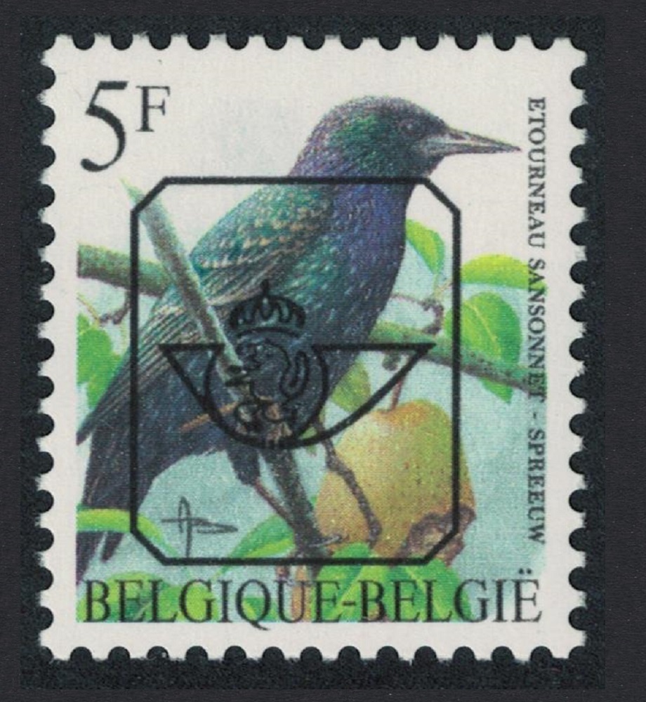 Belgium Common starling Bird Buzin &#39;Etourneau sansonnet&#39; 5f Precancel 1990 MNH SG#3307 MI#2690V Sc#1437