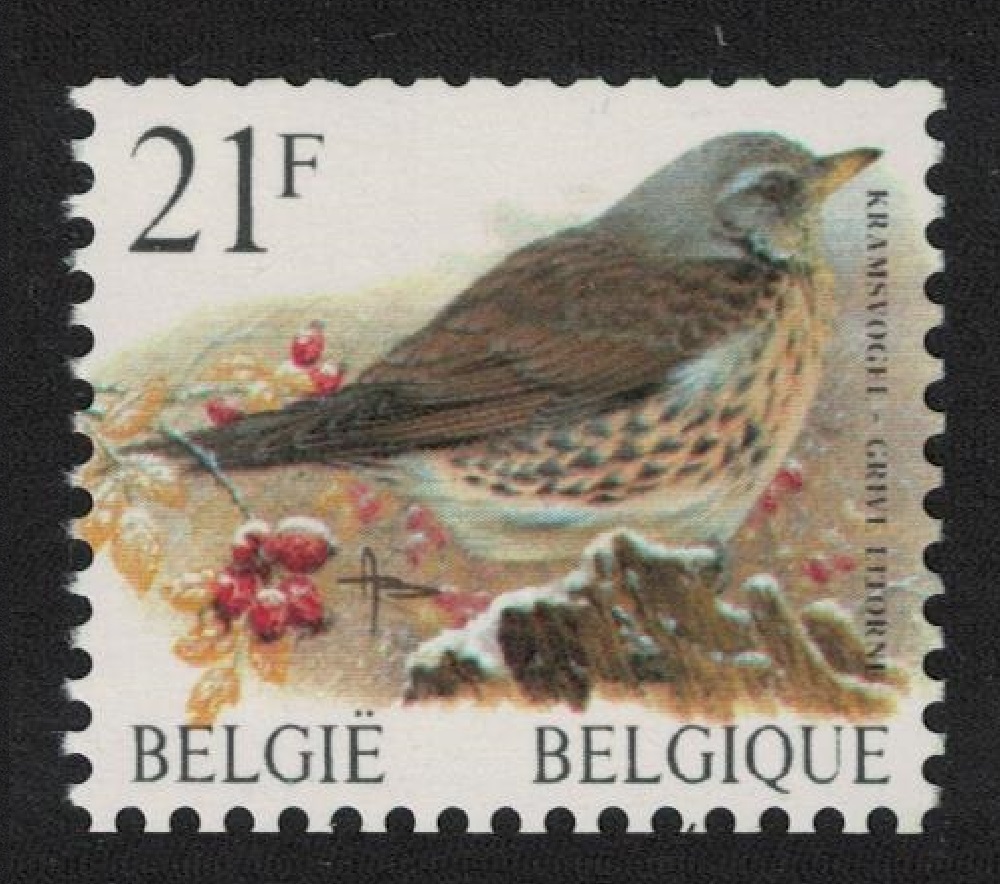 Belgium Fieldfare Bird Buzin &#39;Grive Litorne&#39; 21f roll stamp 1998 MNH SG#3315 MI#2844 Sc#1715