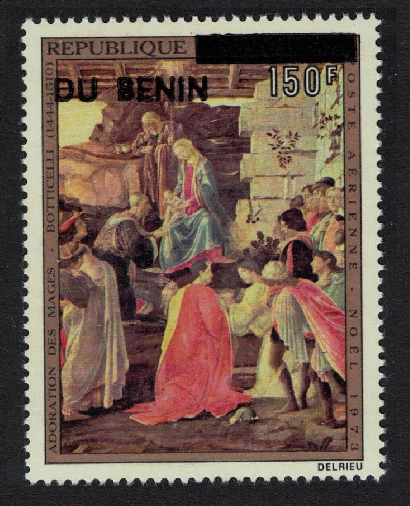 Benin &#39;The Adoration of the Magi&#39; Painting by Botticelli Ovpt 1993 MNH SG#1236 MI#604