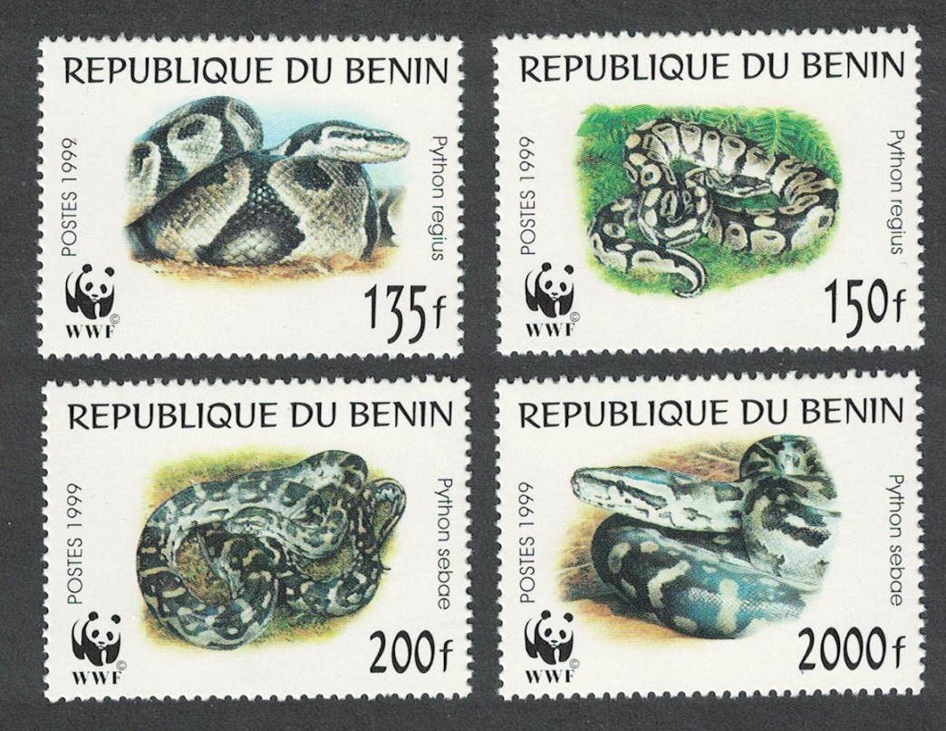 Benin WWF Pythons 4v 1999 MNH SG#1812-1815 MI#1159-1162 Sc#1086 a-d