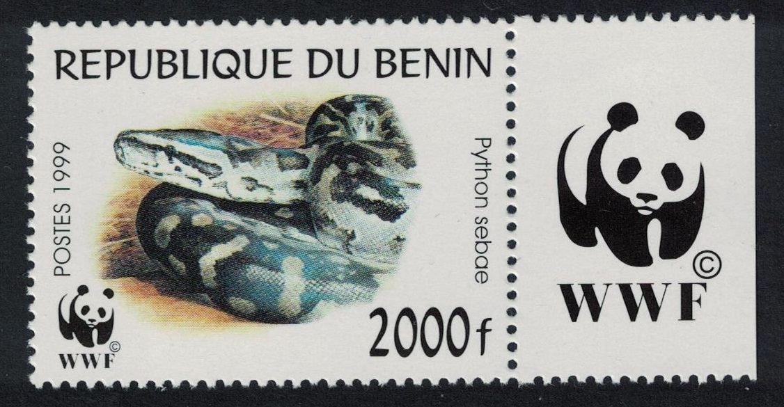 Benin Head of African rock python 2000f WWF 1999 MNH SG#1815 MI#1162 Sc#1086d