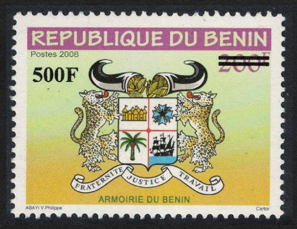 Benin Arms of Benin Overprint 500F 2009 MNH MI#1637