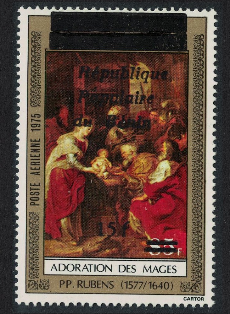 Benin &#39;Adoration of the Magi&#39; Painting by Rubens Ovpt 1987 MNH MI#C462I