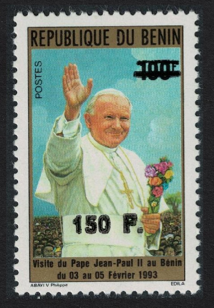 Benin Pope John Paul II Ovpt 1994 MNH MI#654