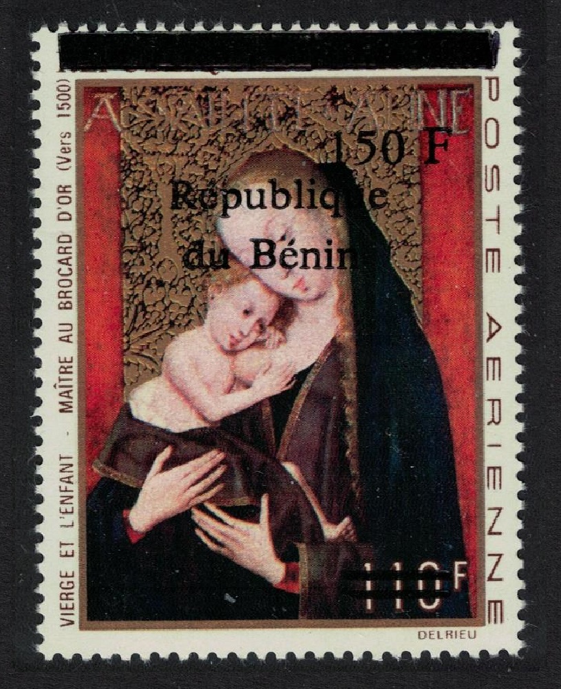 Benin &#39;Virgin and Child&#39; Painting Ovpt 150F/110F 1996 MNH MI#748