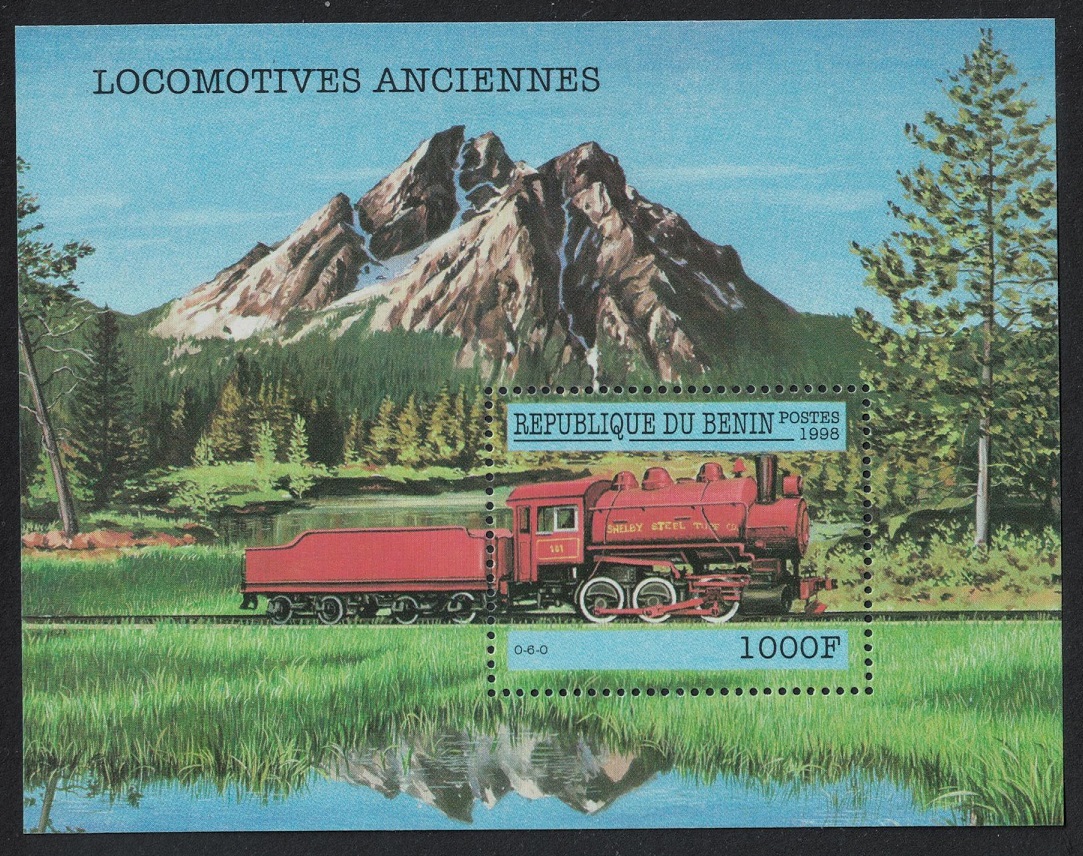 Benin Steam Railway Locomotives MS 1998 MNH SG#MS1725