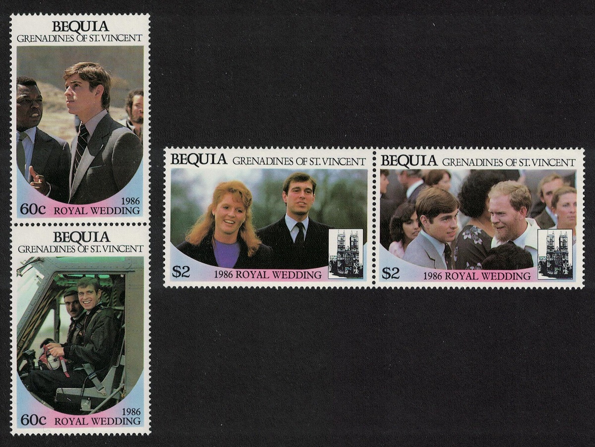 Bequia Grenadines of St. Vincent Royal Wedding 4v 1986 MNH Sc#232-235