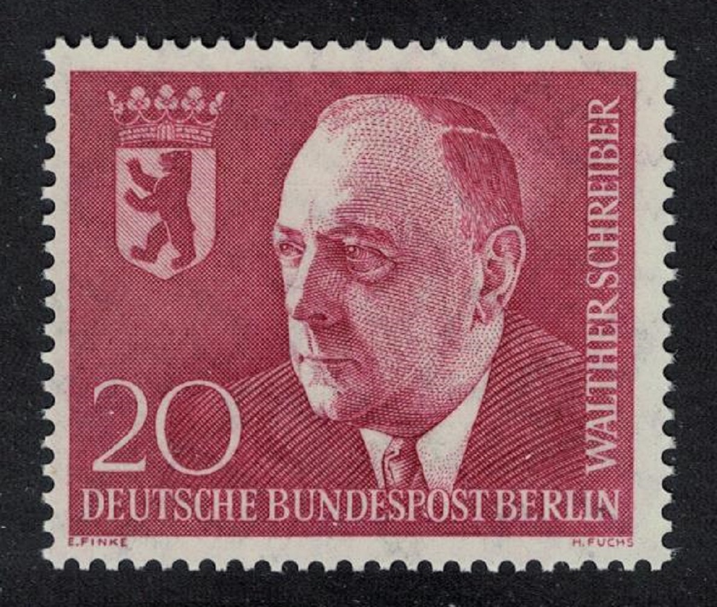 Berlin Walther Schreiber Mayor of Berlin 1960 MNH SG#B187