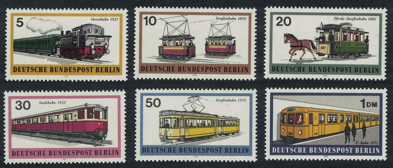 Berlin Rail Transport 6v 1971 MNH SG#B381-B386