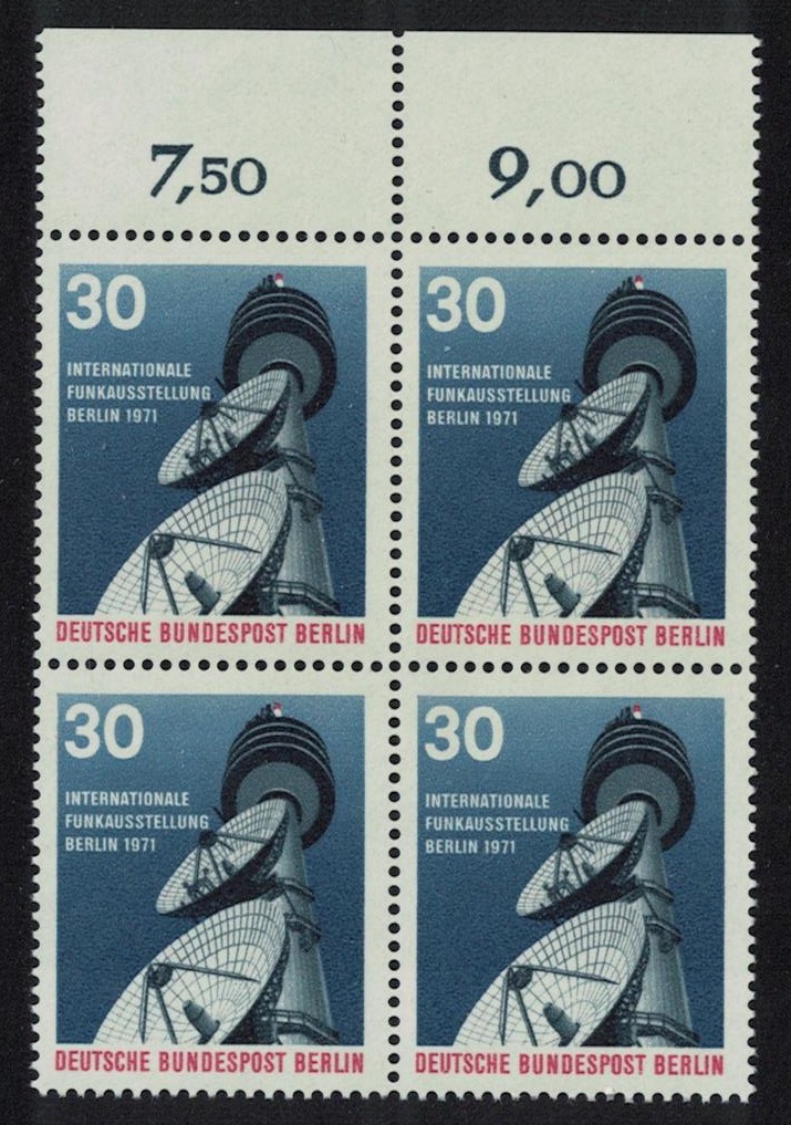 Berlin West Berlin Broadcasting Exhibition 1971 Block of 4 Top Margin 1971 MNH SG#B392