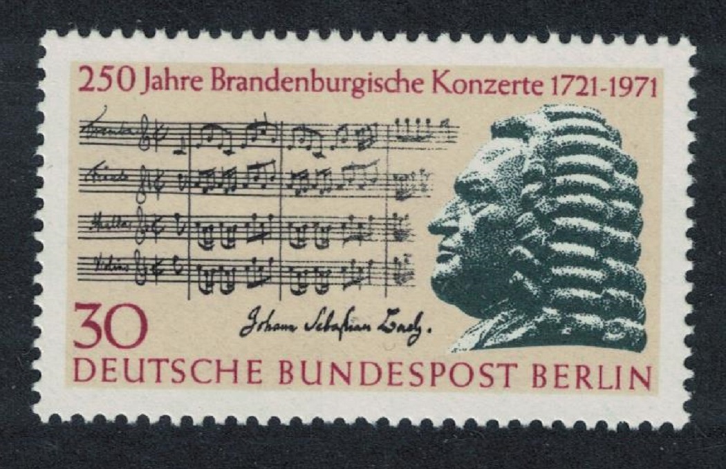 Berlin Music 250th Anniversary of Bach&#39;s Brandenburg Concertos 1971 MNH SG#B393