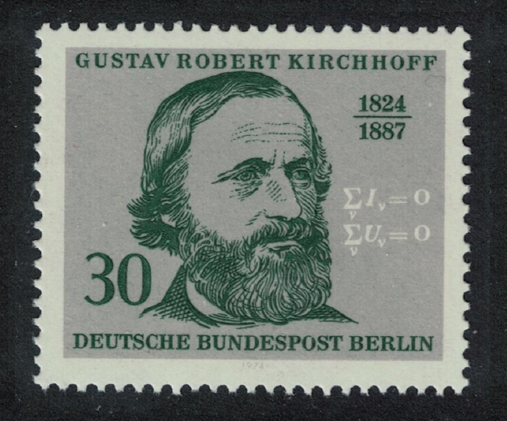 Berlin 150th Birth Anniversary of Gustav R Kirchhoff physicist 1974 MNH SG#B449