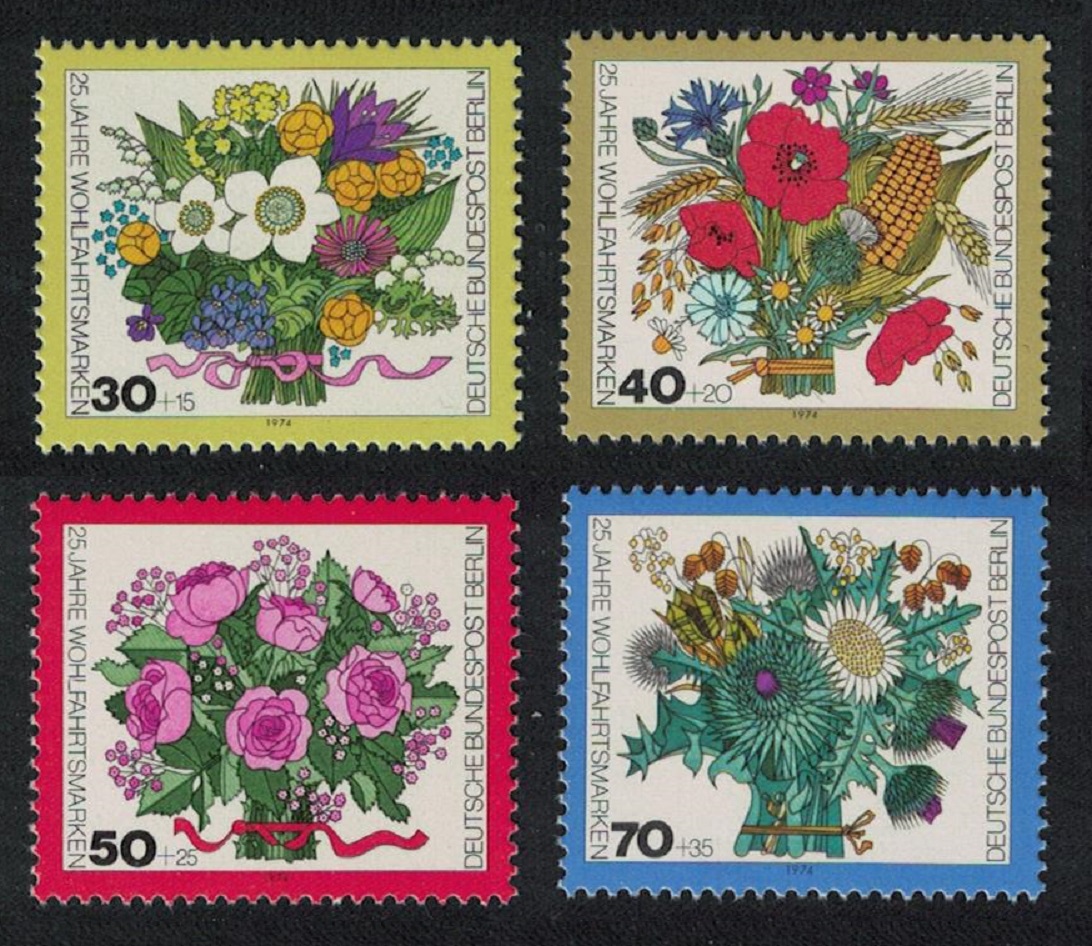 Berlin Humanitarian Relief Funds Flowers 4v 1974 MNH SG#B457-B460