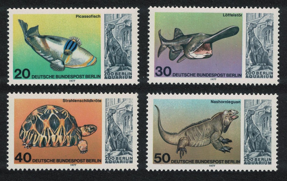 Berlin Fish Tortoise Iguana Aquarium 4v 1977 MNH SG#B536-B539