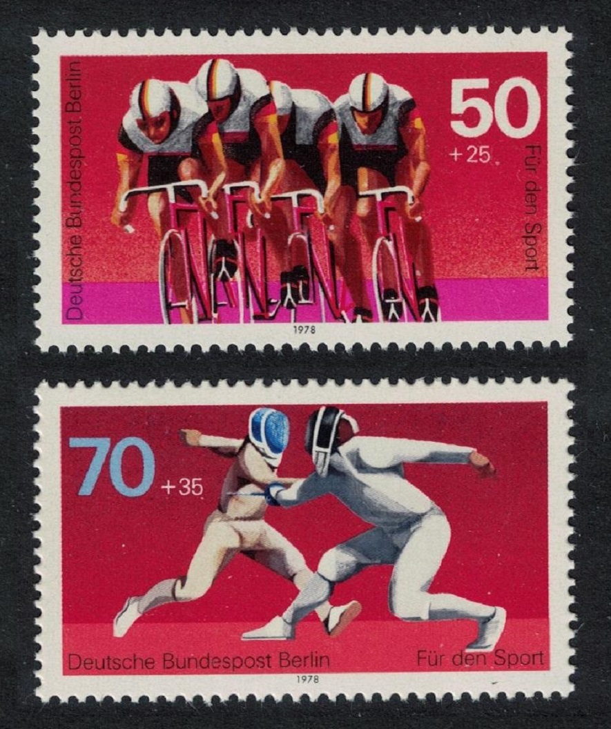 Berlin Cycling Fencing Sport Promotion Fund 2v 1978 MNH SG#B551-B552