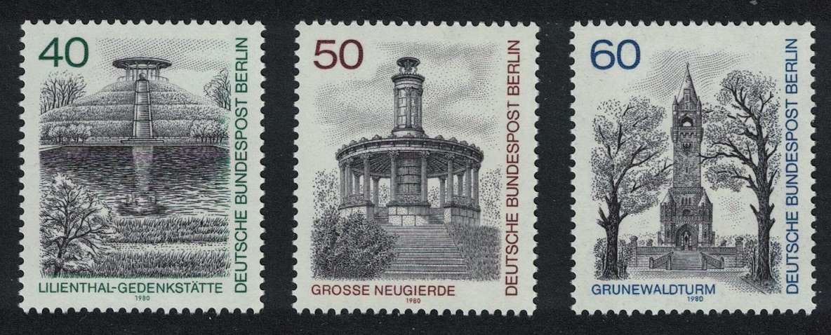 Berlin Views 3rd series As Type B 130 3v 1980 MNH SG#B605-B607