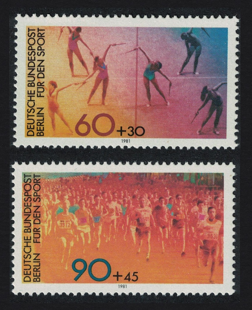 Berlin Gymnastics Cross-country Race Sport Promotion Fund 2v 1981 MNH SG#B617-B618