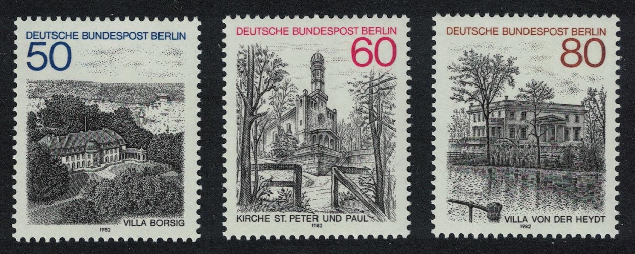 Berlin Church Villas Berlin Views 4th series 3v 1982 MNH SG#B647-B649