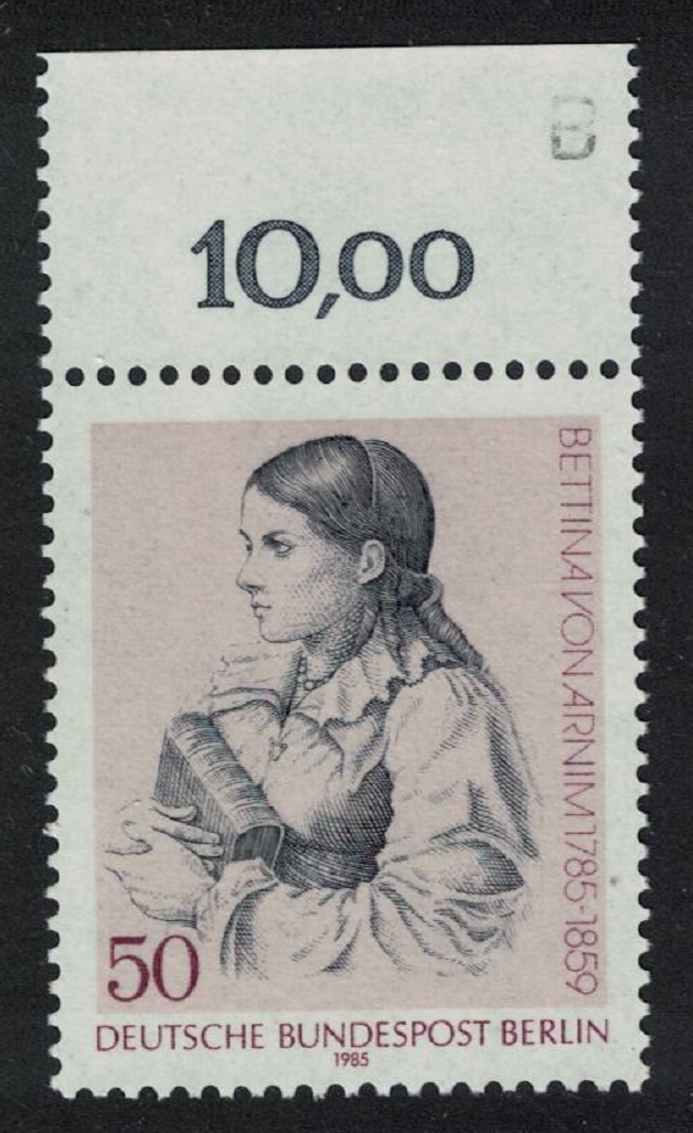 Berlin Birth Bettina von Arnim writer Top Margin 1985 MNH SG#B692