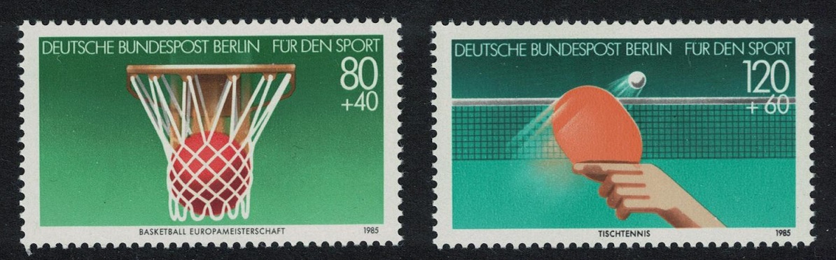 Berlin Basketball Table Tennis Sport Promotion Fund 2v 1985 MNH SG#B694-B695