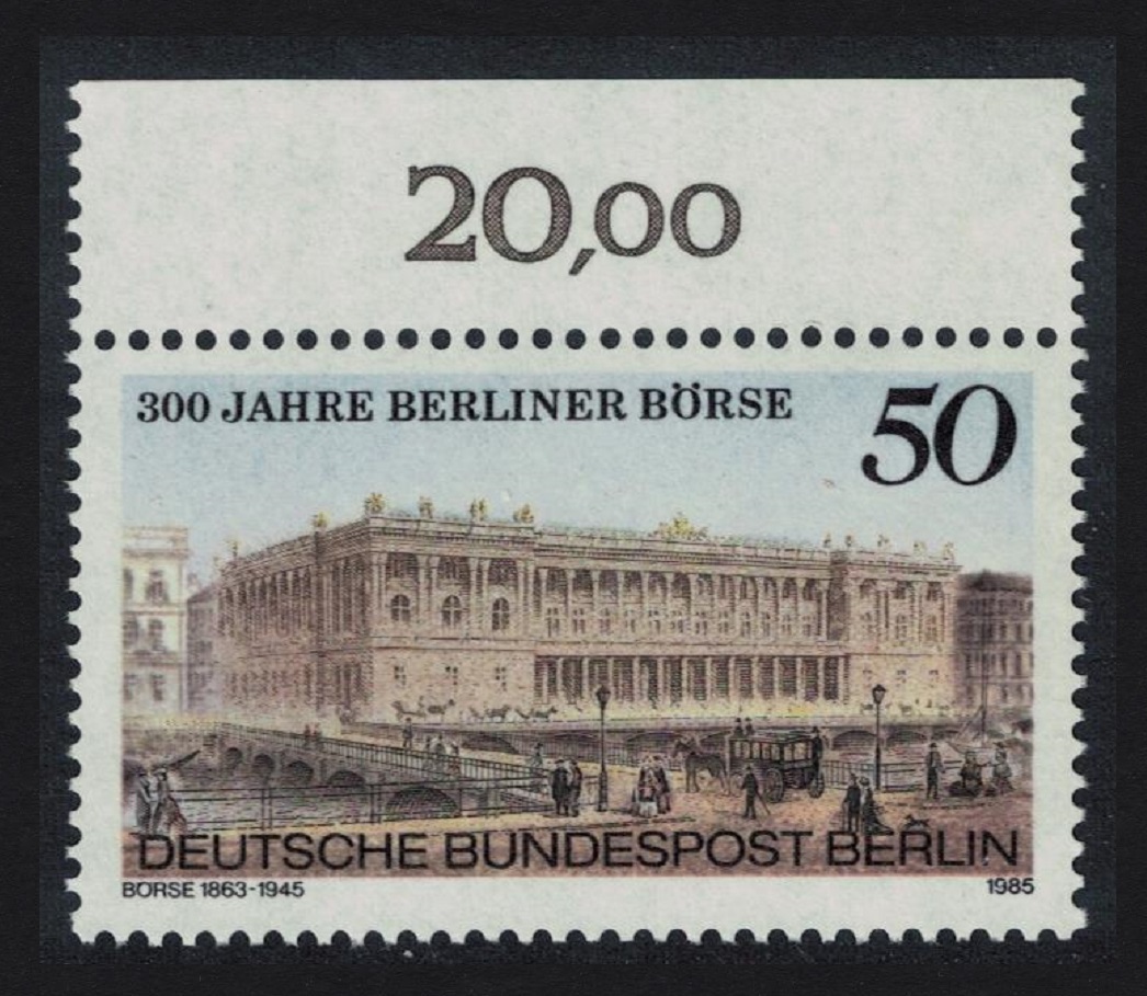 Berlin 300th Anniversary of Berlin Stock Exchange Top Margin 1985 MNH SG#B701