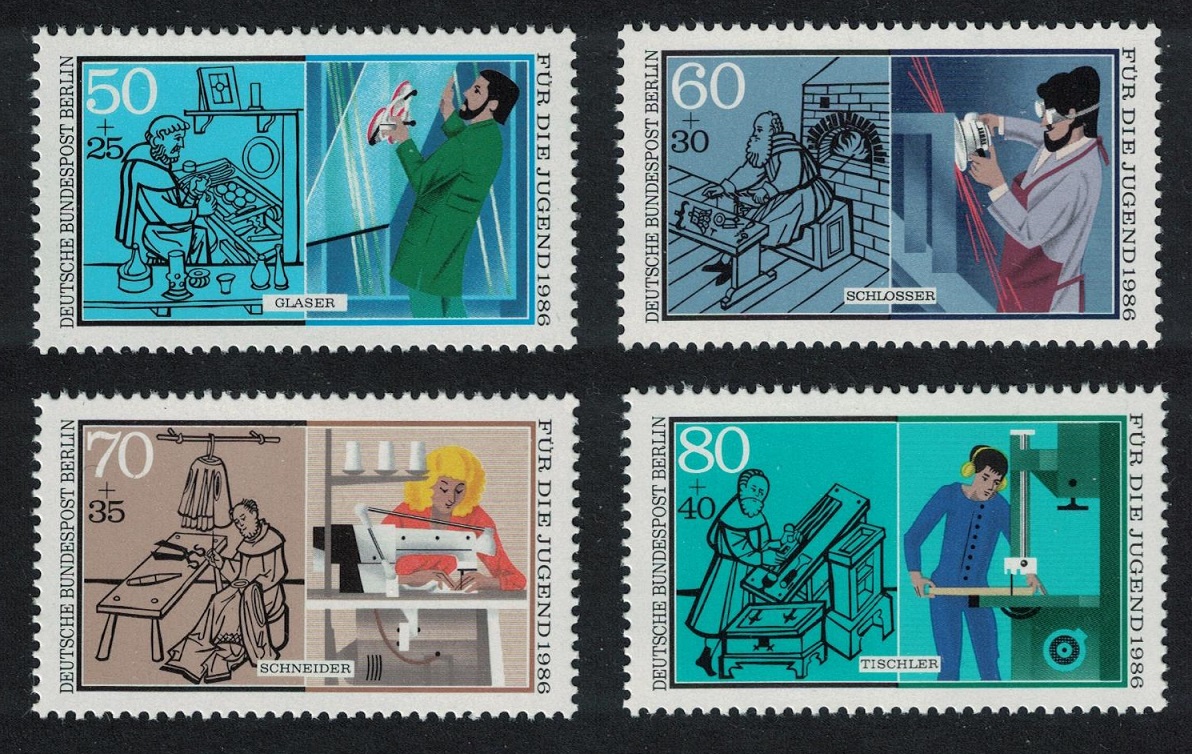 Berlin Youth Charity Trades 1st series 4v 1986 MNH SG#B716-B719