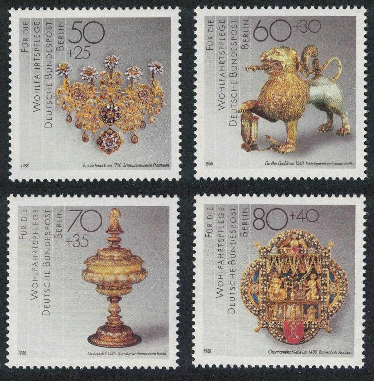 Berlin Precious Metal Work 4v 1988 MNH SG#B812-B815