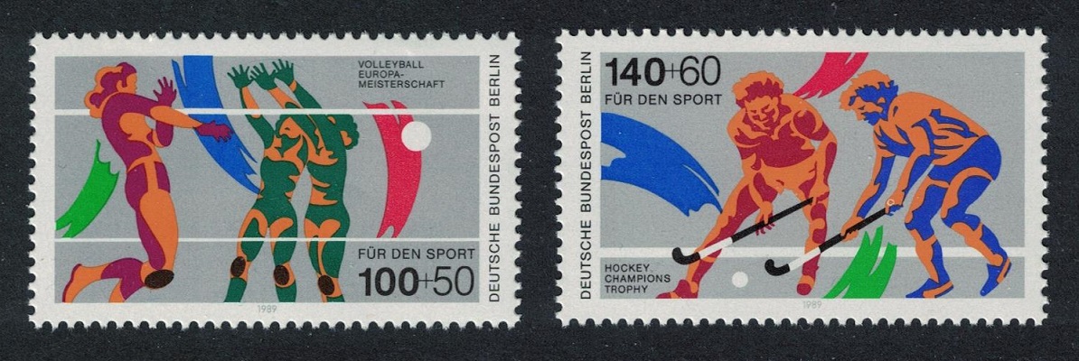 Berlin Volleyball Hockey Fields Sport 2v 1989 MNH SG#B817-B818