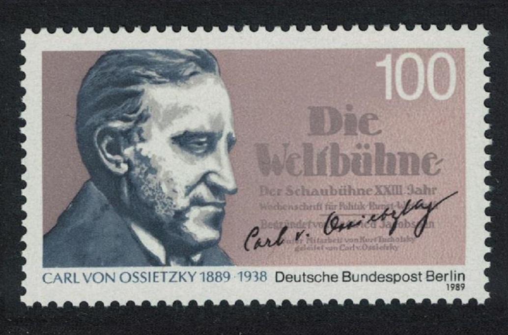 Berlin Carl von Ossietzky journalist and peace activist 1989 MNH SG#B828