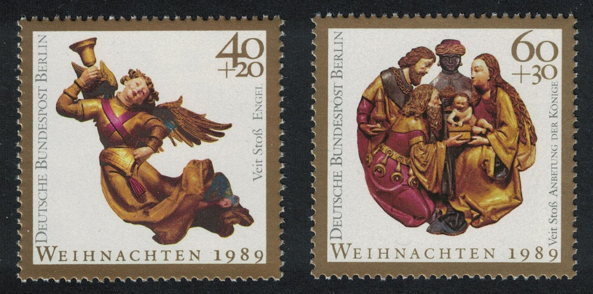 Berlin Christmas 16th-century Carvings 2v 1989 MNH SG#B835-B836