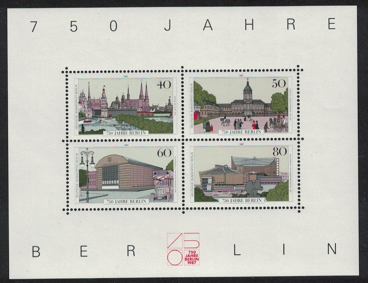 Berlin 750th Anniversary of Berlin Buildings MS 1987 MNH SG#MSB761 MI#Block 8