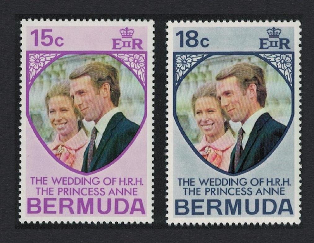 Bermuda Royal Wedding Princess Anne 2v 1973 MNH SG#297-298