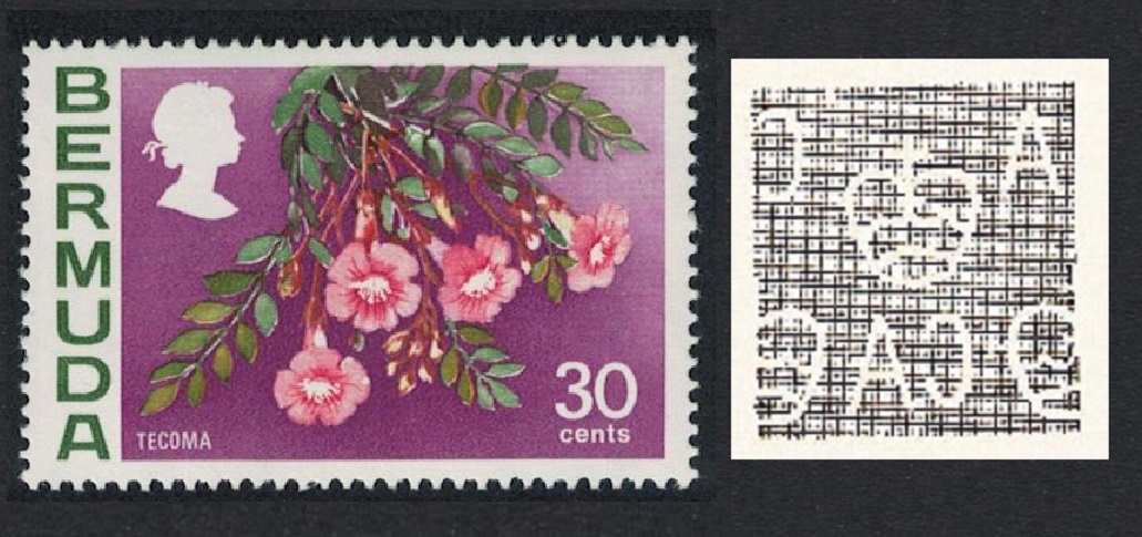 Bermuda Tecoma Flowers 30c Watermark Ww12 Upright 1976 MNH SG#306