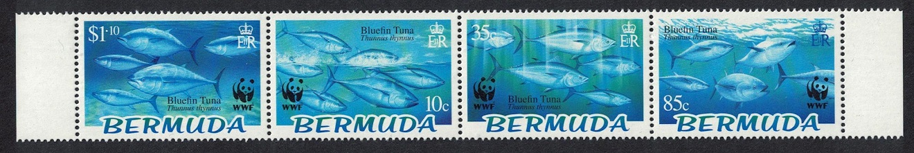 Bermuda WWF Atlantic Bluefin Tuna Strip of 4v 2004 MNH SG#938-941 MI#877-880 Sc#884-887