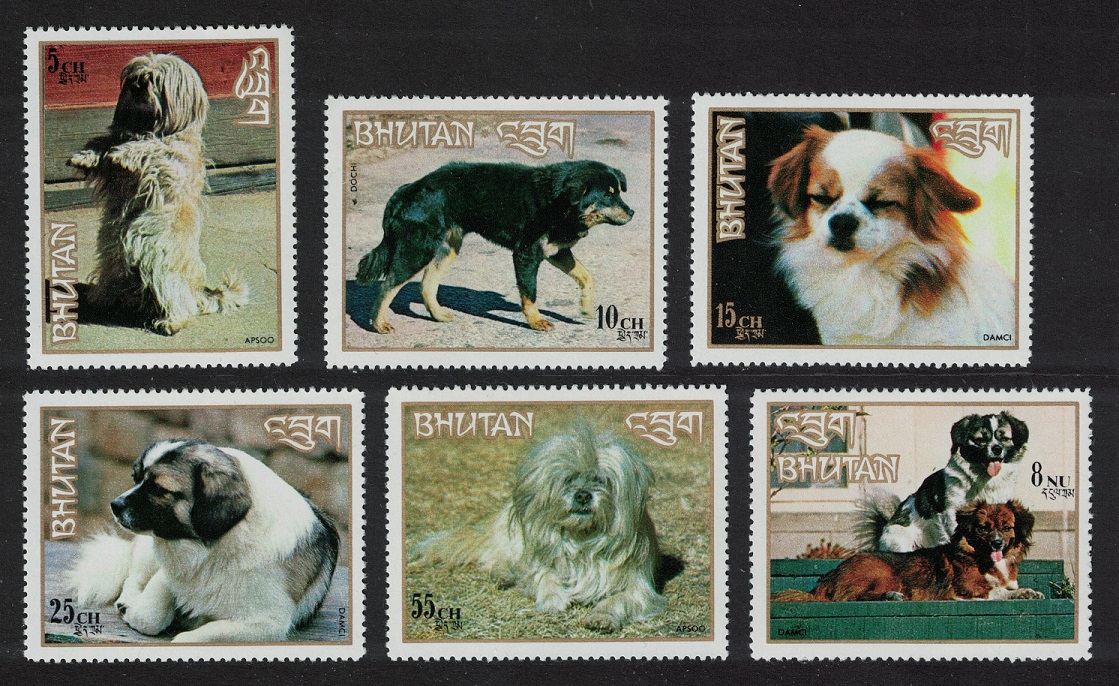 Bhutan Dogs 6v 1972 MNH SG#270-275 MI#530-535