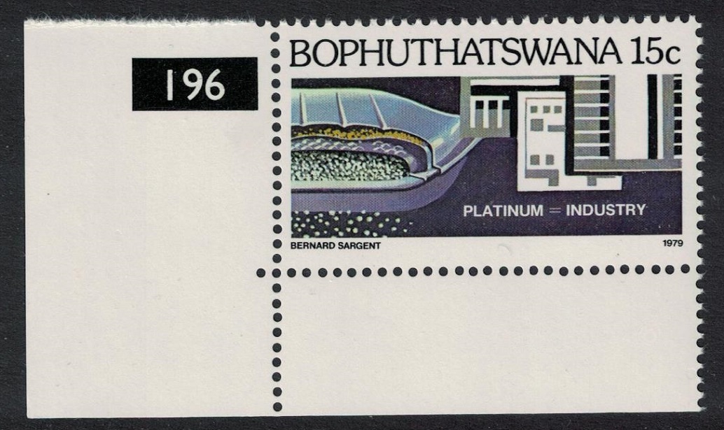 Bophuthatswana Platinum granules Platinum industry 15c Corner 1979 MNH SG#48