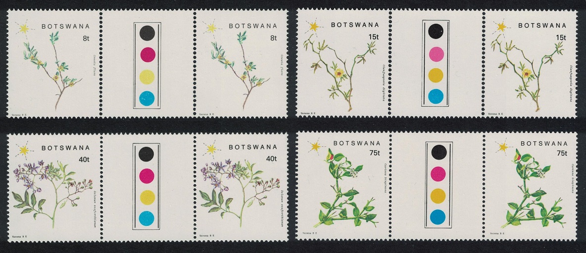 Botswana Flowering Plants 4v Gutter Pairs Traffic Lights 1988 MNH SG#665-668