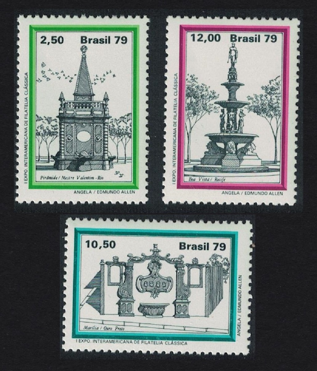 Brazil Fountains 3v 1979 MNH SG#1788-1790