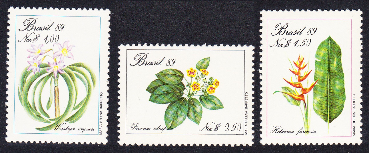 Brazil Endangered plants 3v 1989 MNH SG#2355-2357 MI#2299-2301