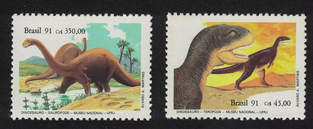 Brazil Dinosaurs 2v 1991 MNH SG#2483-2484 Sc#2319a