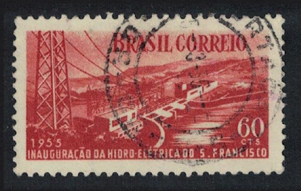 Brazil Inauguration of Sao Francisco Hydro-electric Station 1955 Canc SG#920