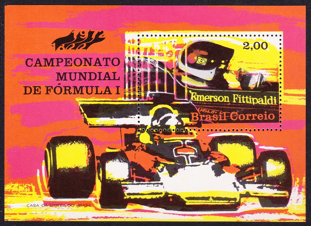 Brazil Emerson Fittipaldi Formula 1 Racing Cars MS 1972 MNH SG#MS1411 Sc#1247