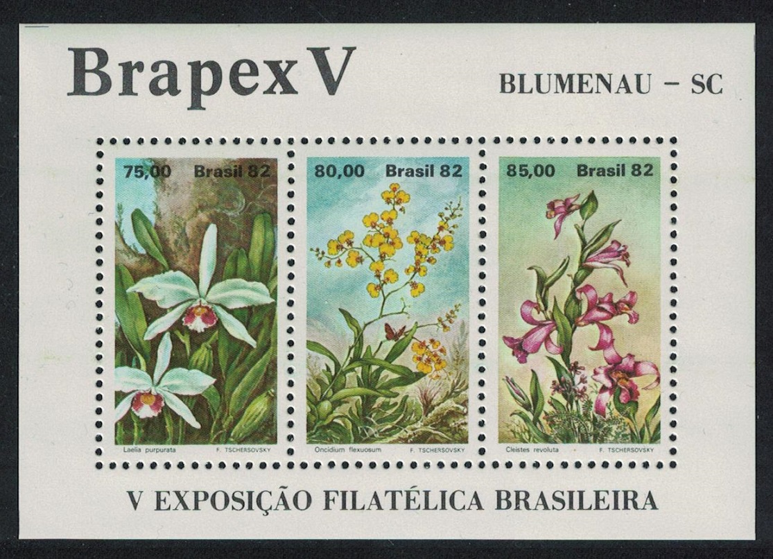 Brazil Flowers Orchids MS 1982 MNH SG#MS1949 Sc#1792