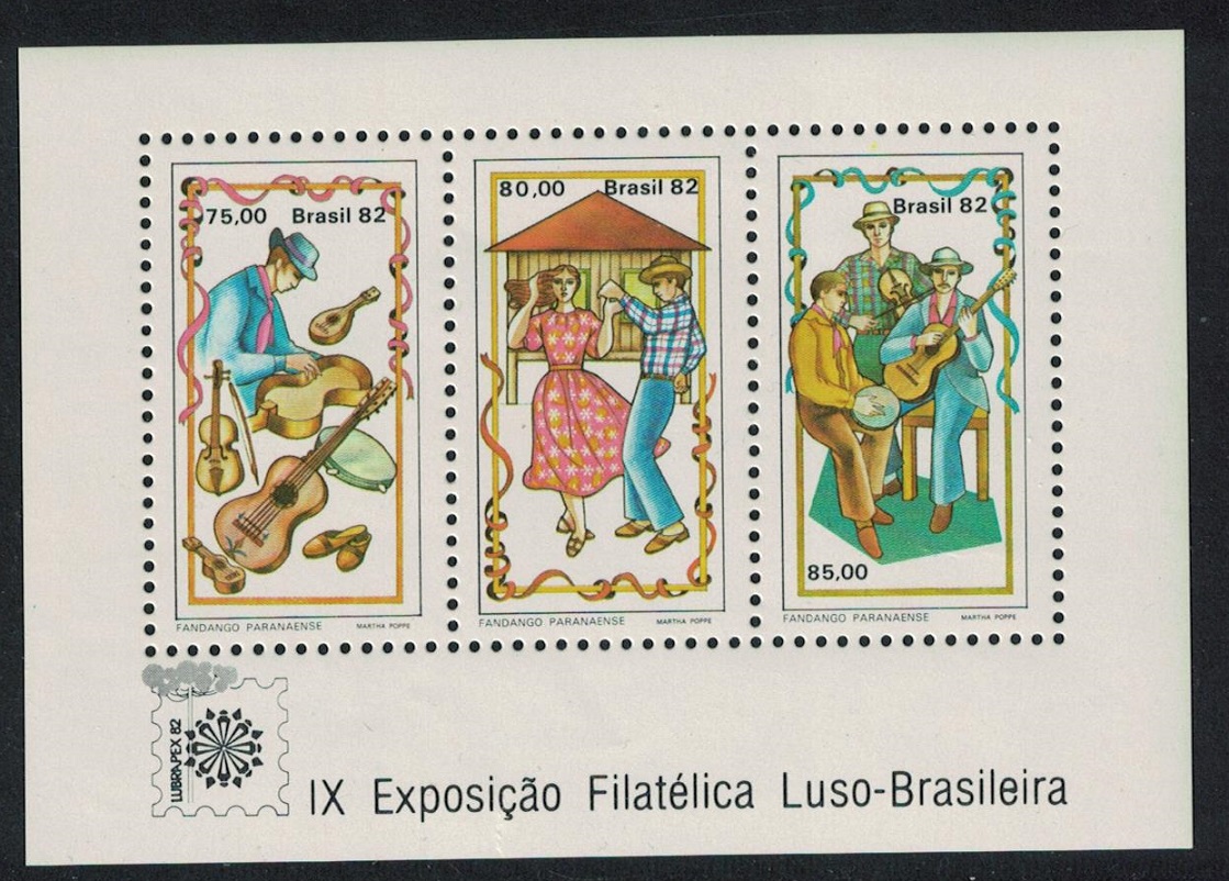 Brazil Musicians and Dancers MS 1982 MNH SG#MS1980 Sc#1822a