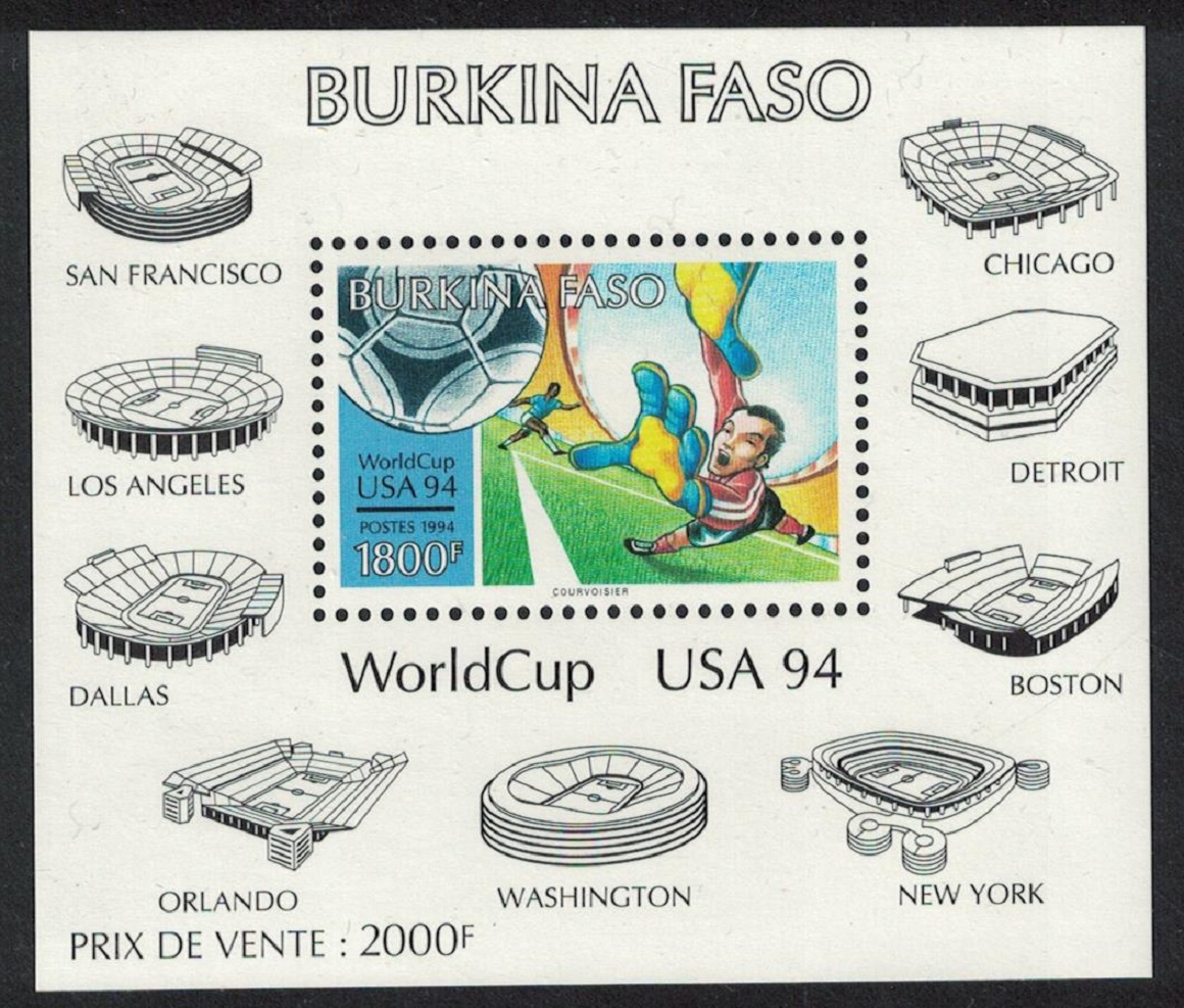 Burkina Faso World Cup Football Championship USA MS 1994 MNH SG#MS1080 MI#Block 141 Sc#978a