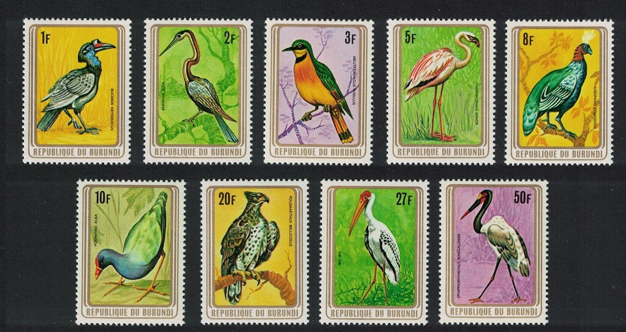 Burundi Hornbill Anhinga Flamingo Eagle Stork Birds 9v 1979 MNH SG#1318-1326 MI#1488=505-