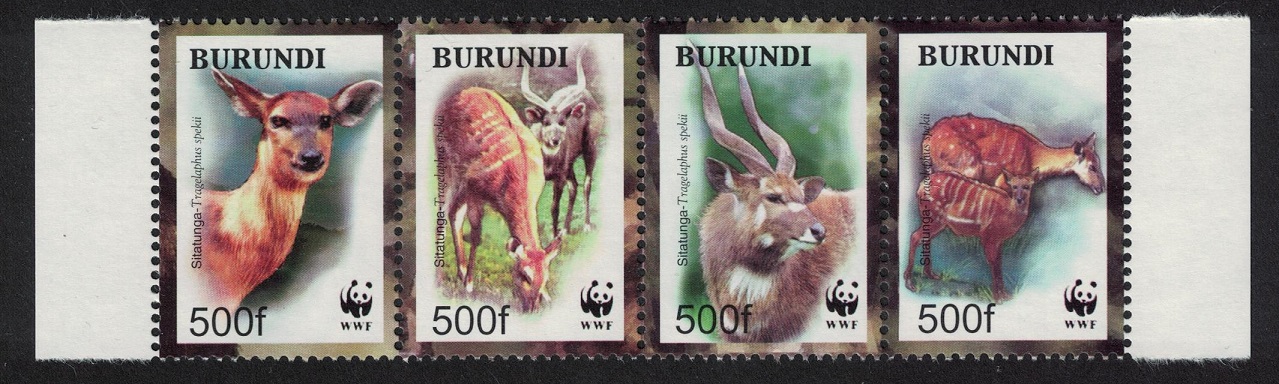 Burundi WWF Sitatunga Strip of 4v 2004 MNH SG#1638-1641 MI#1867-1870 Sc#774 a-d